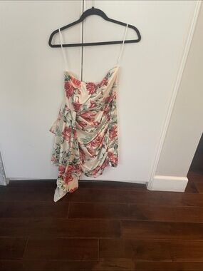 Aqua Bloomingdale’s floral strapless dress NWT SZ M